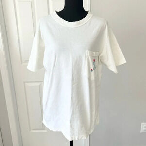 Vintage Northern Reflections White Cotton  Floral Embroidery Short Sleeves